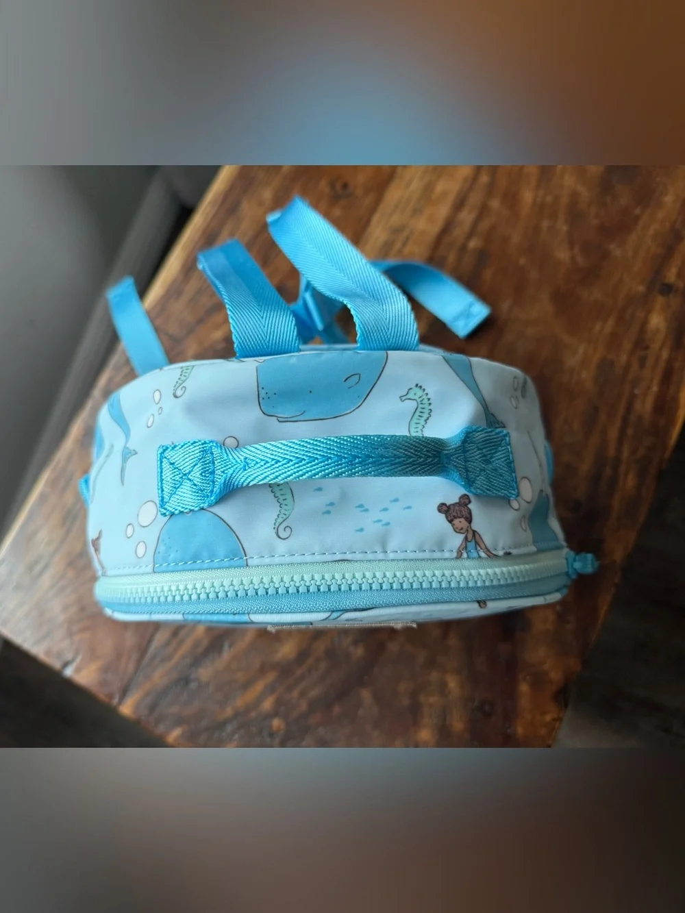 12 Little by Sarah Jane Round Whale Backpack - Light Blue